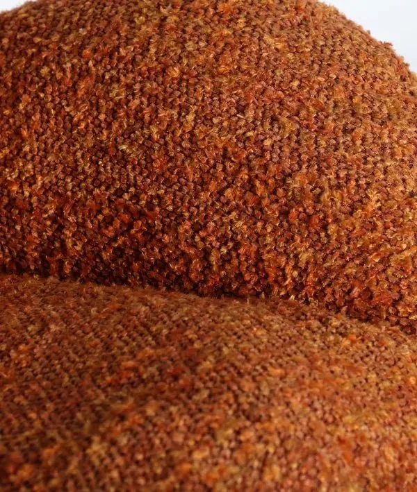 MARRAKECH Swivel Armchair in Orange Polyester and Black Faux Leather – Contemporary Style