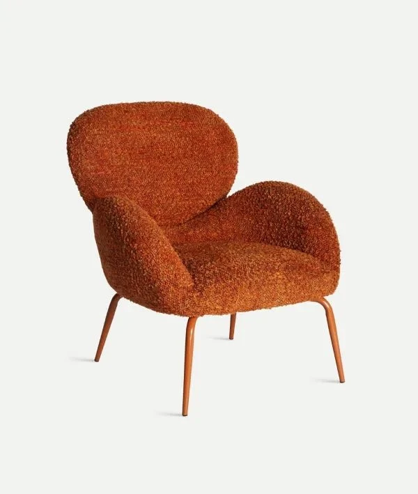 RONDA ARMCHAIR orange in polyester warmth and retro-modern style