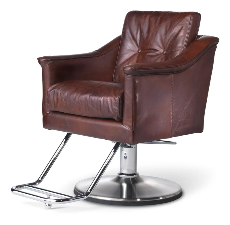Takara Belmont Friseurstuhl Echtleder Halo Serie Modell Barone