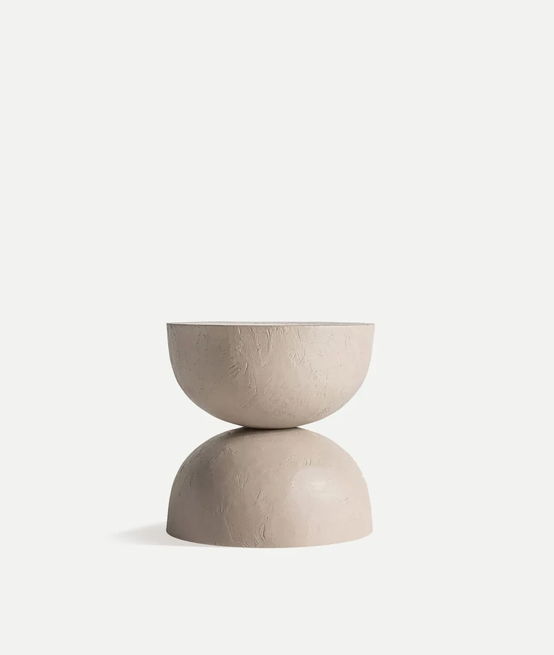 KOTKA side table made of handcrafted clay with details