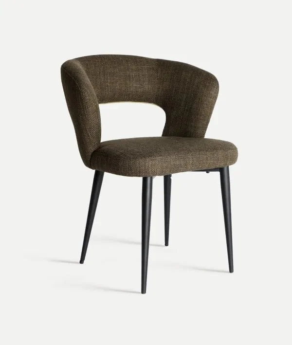 FLAGNAC chair upholstered in green polyester