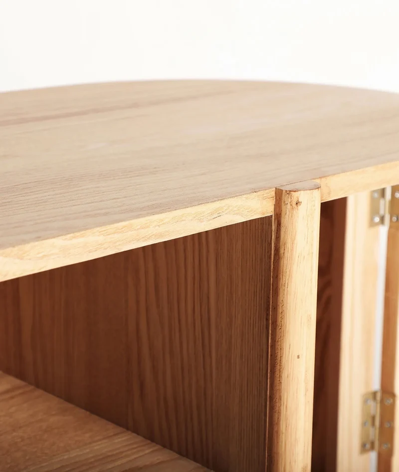 IKLA TV cabinet made of visible wood and rattan
