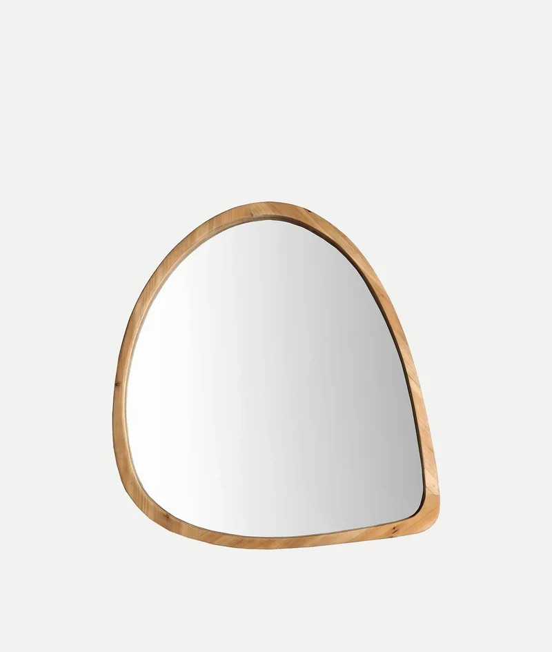 LECCO mirror made of natural fir wood with an organic shape