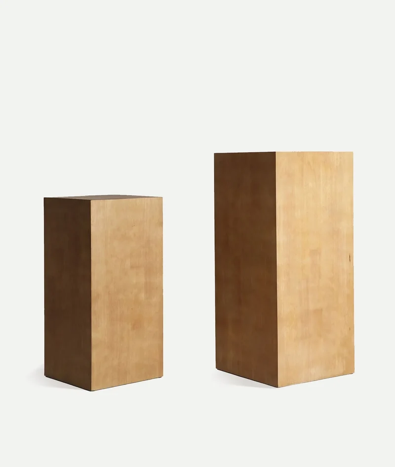 Set of 2 LECCO pedestals made of natural fir wood