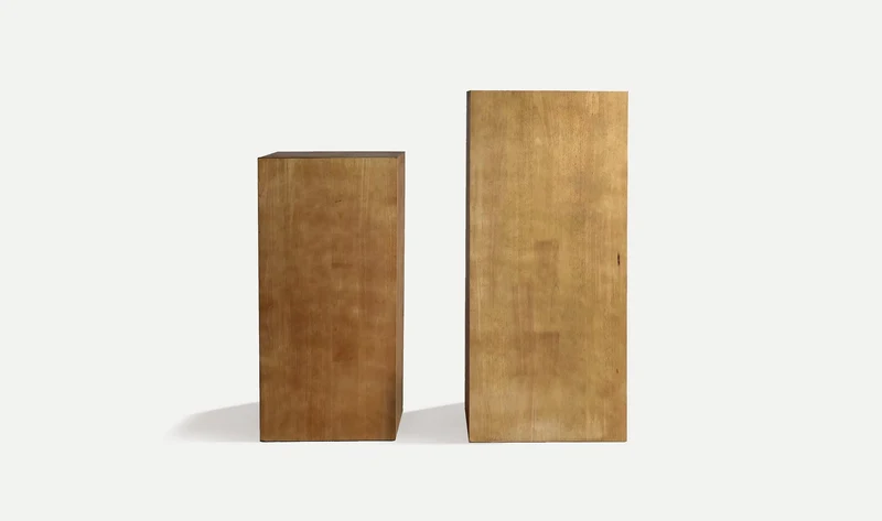 Set of 2 LECCO pedestals made of natural fir wood