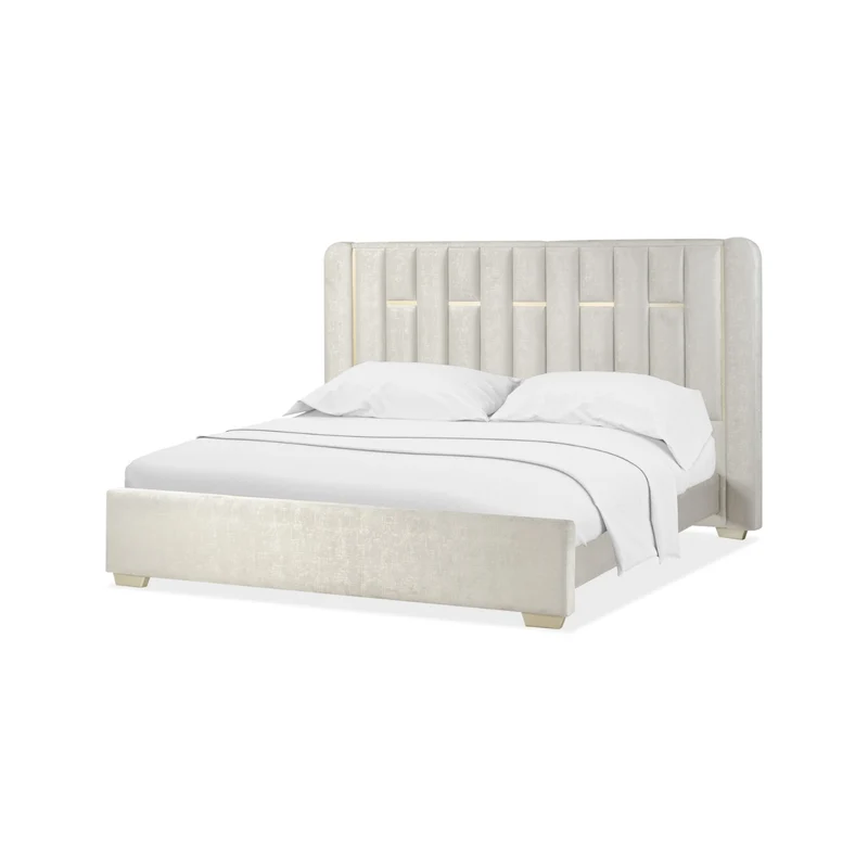 Combo Cama Doble Sevilla Velvet Crudo, Champaña + Colchón Infinit Pillow Top