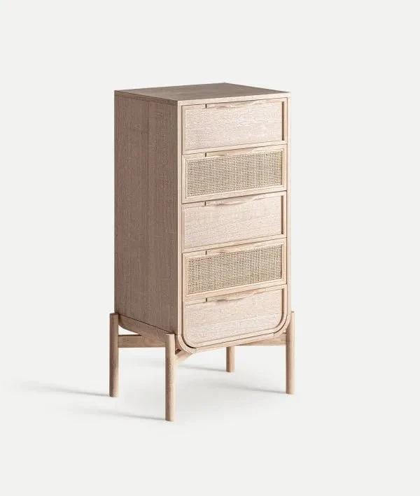 WEURTZ Chest of Drawers in Light Brown Ash Wood – Minimalist Design Meets Natural Elegance