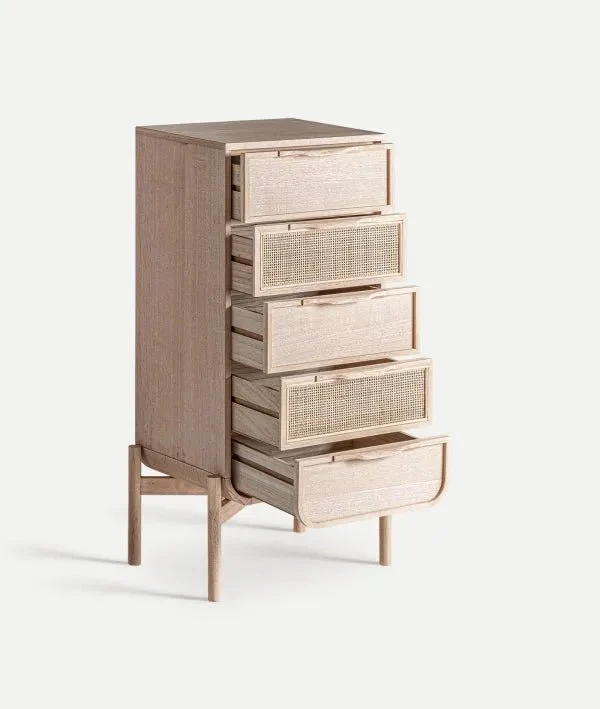 WEURTZ Chest of Drawers in Light Brown Ash Wood – Minimalist Design Meets Natural Elegance