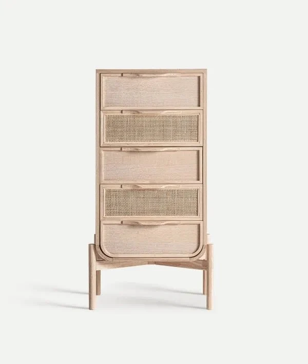 WEURTZ Chest of Drawers in Light Brown Ash Wood – Minimalist Design Meets Natural Elegance