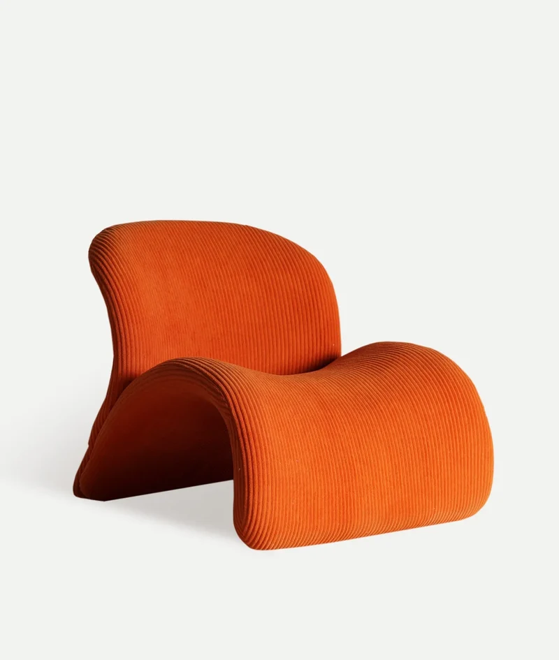 VIANNE ARMCHAIR Vibrant orange orange in polyester personality and contemporary style