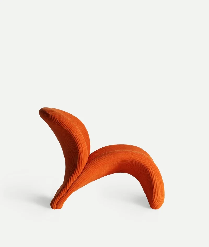 VIANNE ARMCHAIR Vibrant orange orange in polyester personality and contemporary style