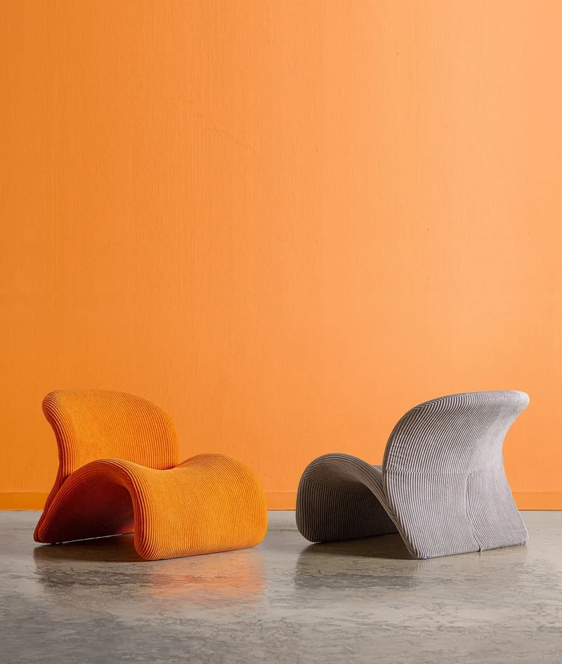 VIANNE ARMCHAIR Vibrant orange orange in polyester personality and contemporary style