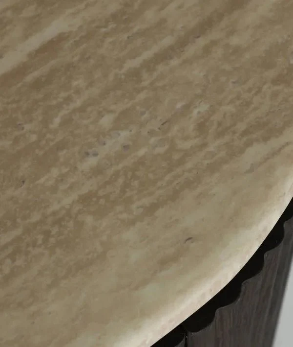 VERONA TV CABINET in dark wood and synthetic marble