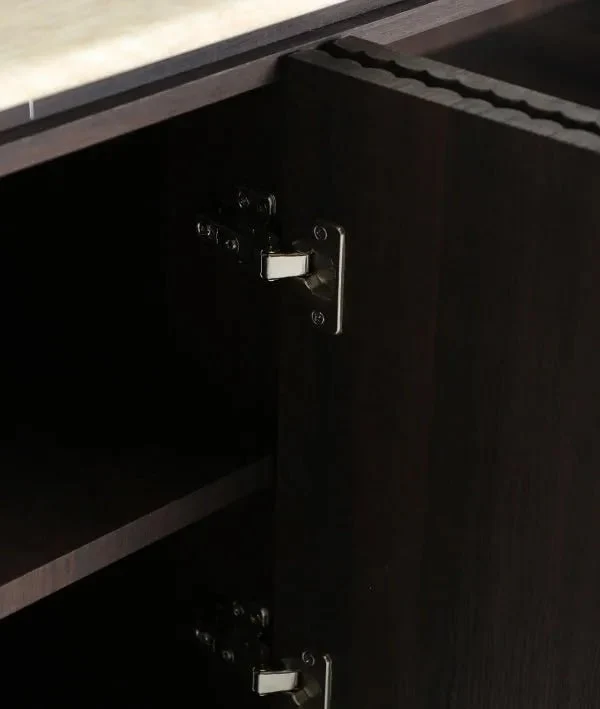 VERONA TV CABINET in dark wood and synthetic marble