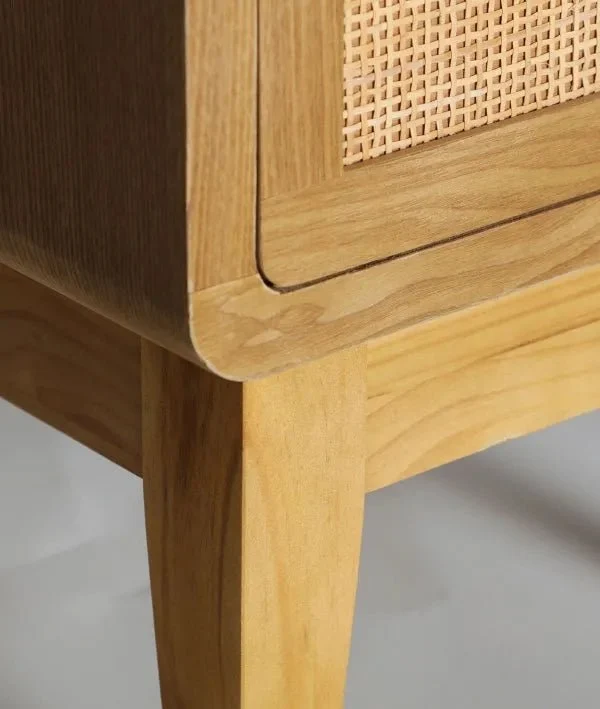 DOAZIT tallboy chest of drawers in light brown wood, straight legs that provide stability