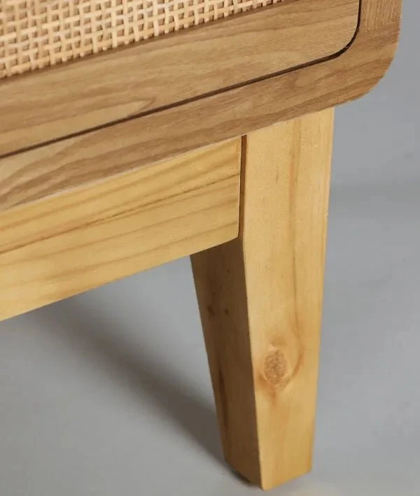 DOAZIT tallboy chest of drawers in light brown wood, straight legs that provide stability