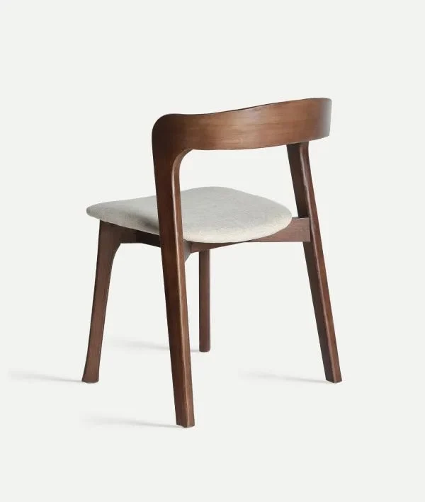 ARTIX CHAIR elm wood with padded cushion in beige fabric