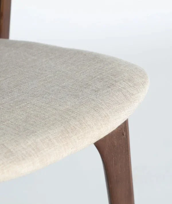 ARTIX CHAIR elm wood with padded cushion in beige fabric