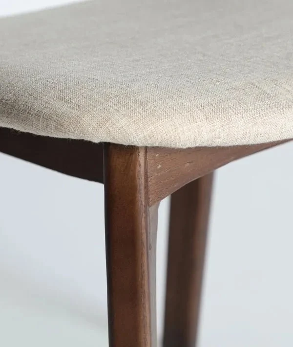 ARTIX CHAIR elm wood with padded cushion in beige fabric