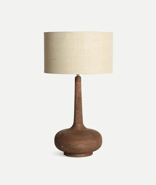 GLOGOW brown table lamp in contemporary style mango wood