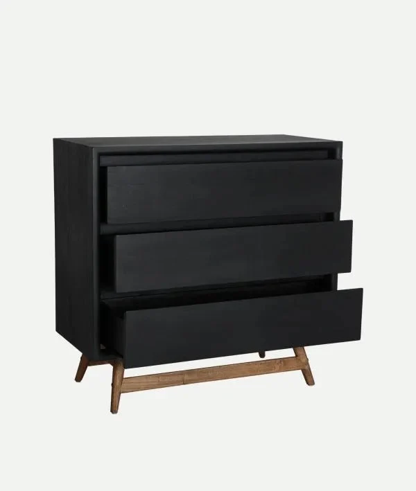 THIERS black chest of drawers in mindi wood with a modern and versatile style