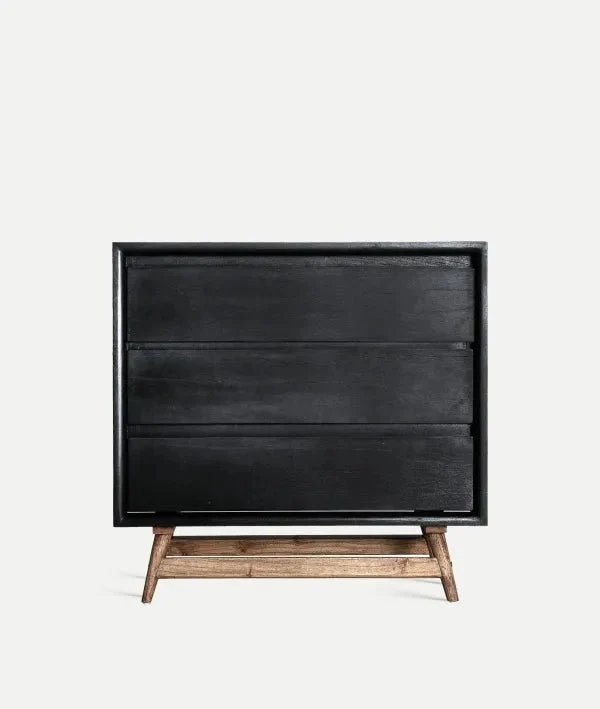 THIERS black chest of drawers in mindi wood with a modern and versatile style