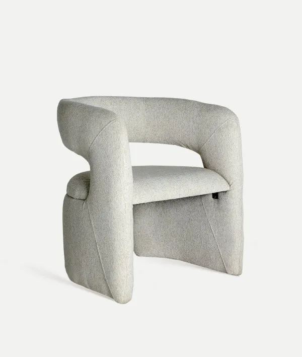 HONEG beige chair in beige polyester with contemporary and comfortable style