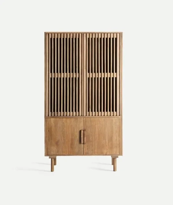 TREVOUX Cabinet in brown color, made of mango wood