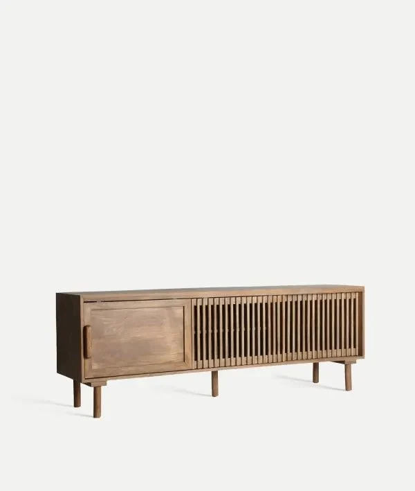 TREVOUX TV cabinet in brown color, made of mango wood