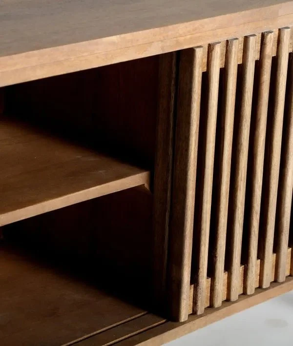 TREVOUX TV cabinet in brown color, made of mango wood