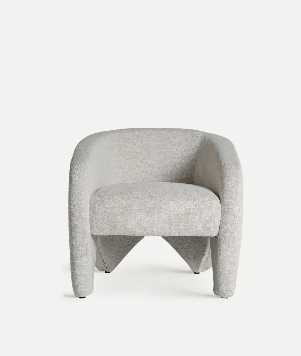 Armchair STADEN made of polyester with smooth finish in off-white color
