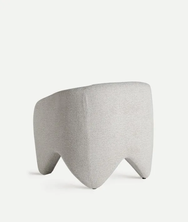 Armchair STADEN made of polyester with smooth finish in off-white color