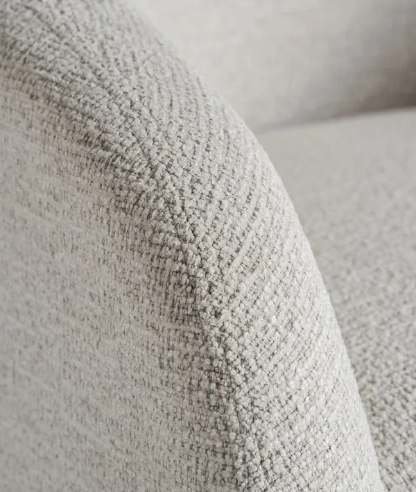 Armchair STADEN made of polyester with smooth finish in off-white color
