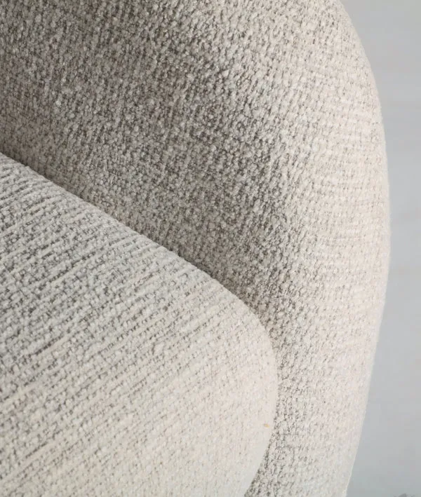 Armchair STADEN made of polyester with smooth finish in off-white color