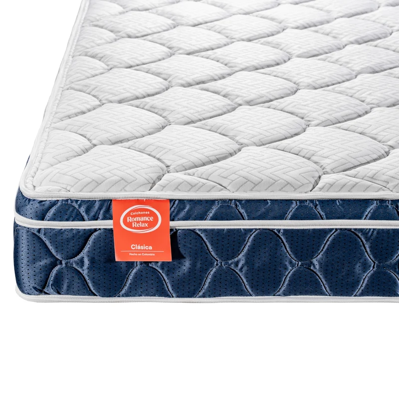 Combo Cama Doble Tokyo Gris, Natural + 2 Nocheros Donny + Colchón Horizon Soft
