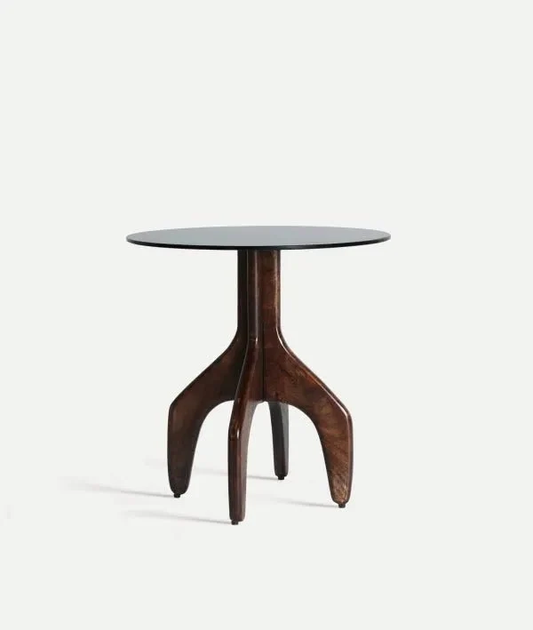 BICKERTON side table stained wood in black color