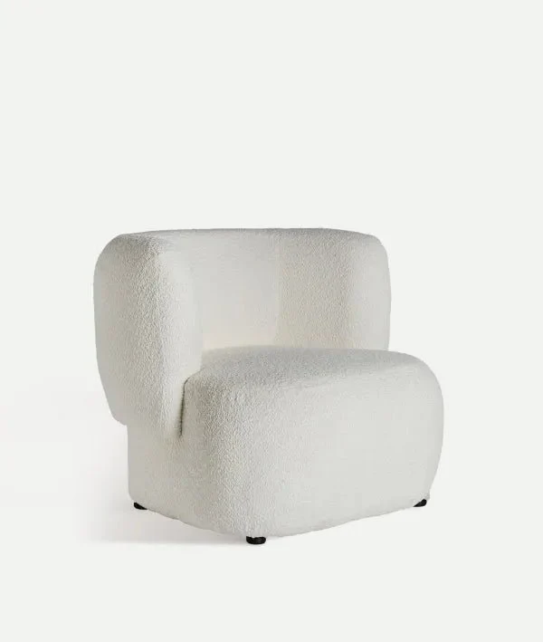 BATS BOUCLÉ Armchair white tone bouclé cotton