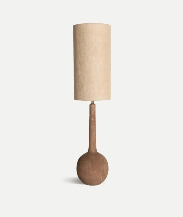 GLOGOW wooden table lamp in brown with natural finish