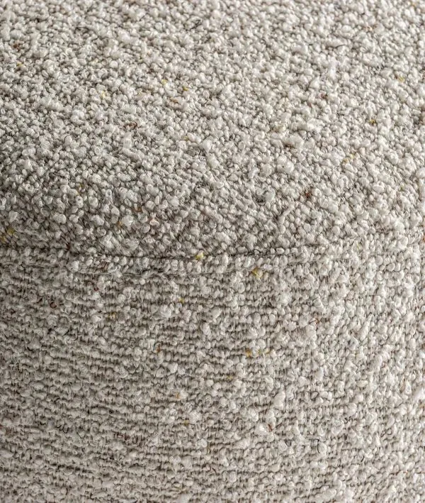 VAYRES swivel armchair upholstered in white bouclé, minimalist style