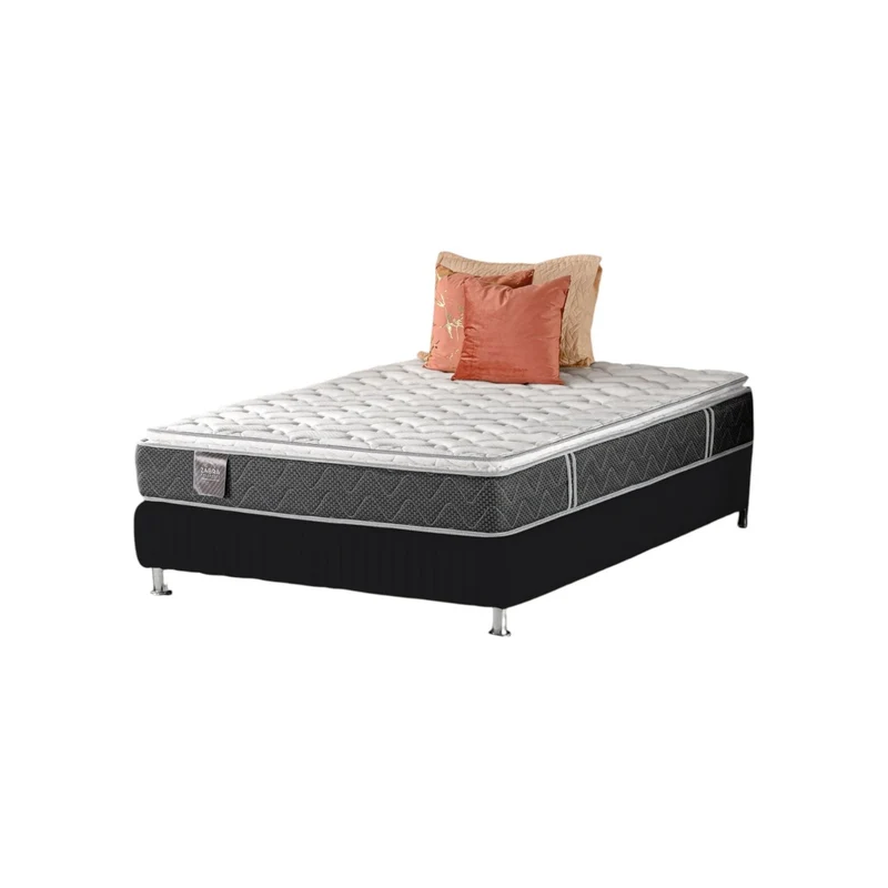 Combo Colchón Sencillo 1.00 Berlin Pilow Top + Somier (Garantía 9 años) + 1 Almohada