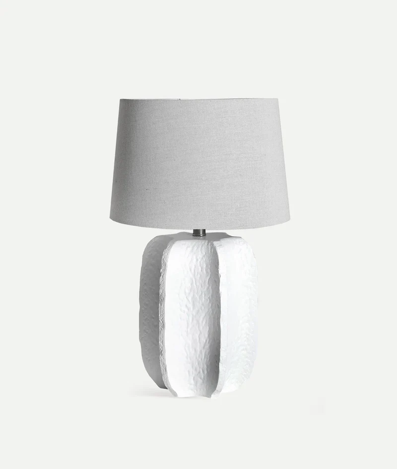White ceramic table lamp QUEILA