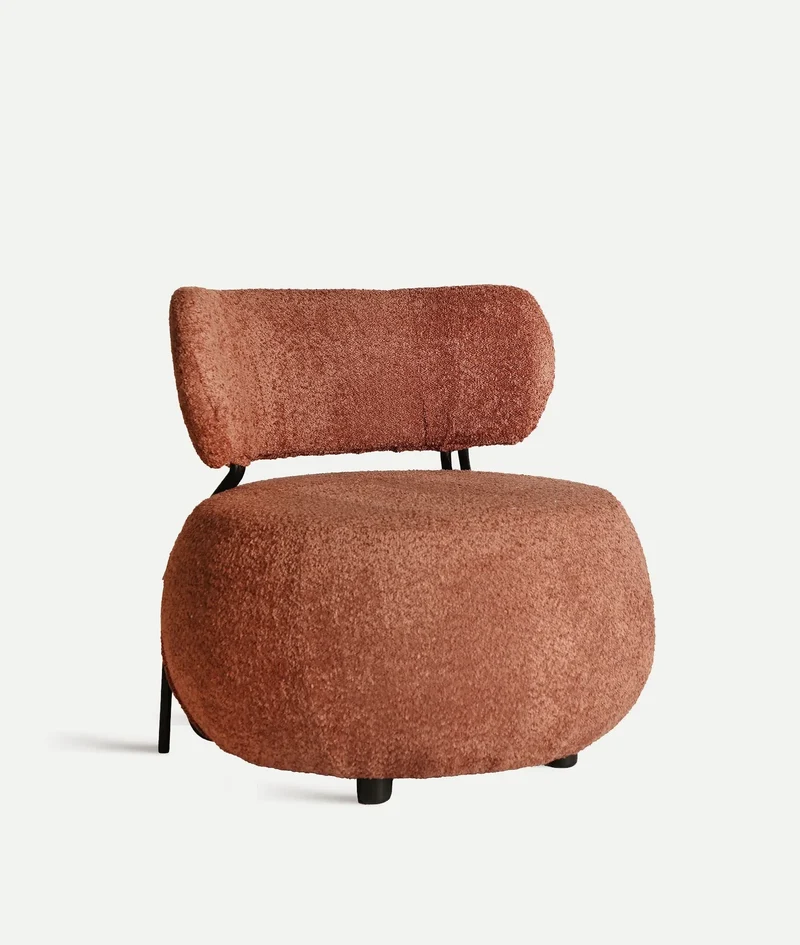 Armchair upholstered in BOUCLÉ VALENCE polyester