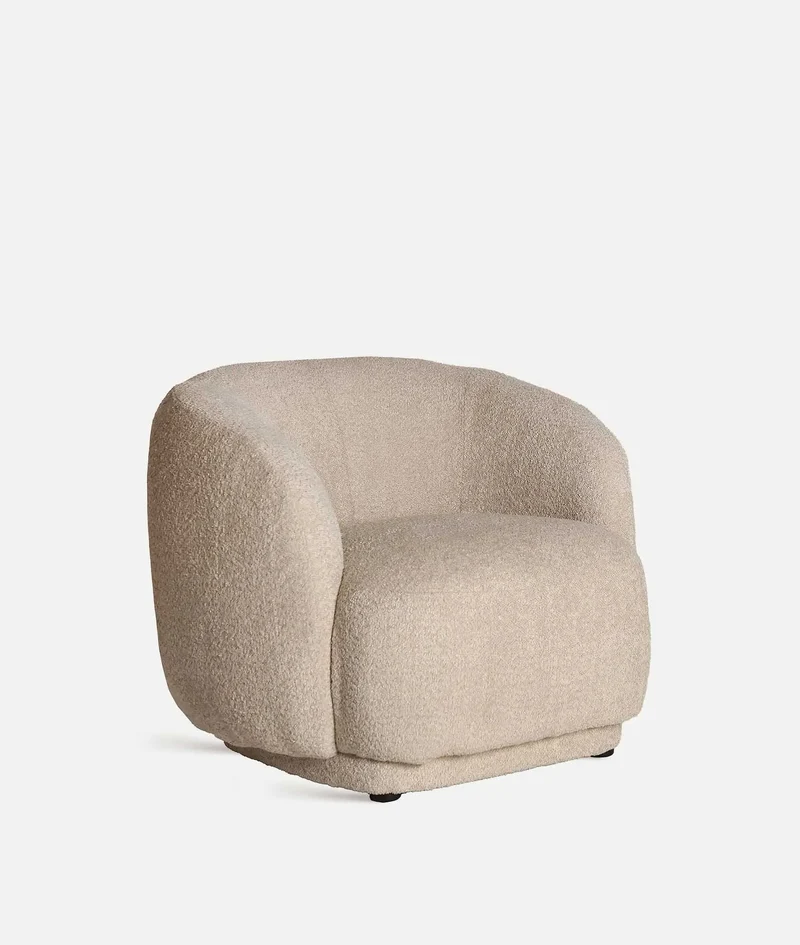 Armchair upholstered in BOUCLÉ cotton PRIVAS