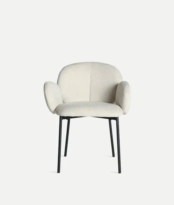 BURGNAC Polyester Chair in Cream – Contemporary Minimalist