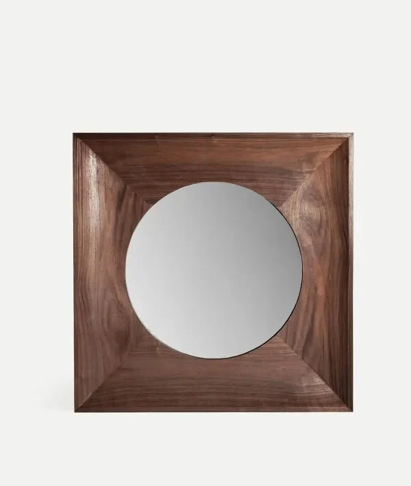 WALNUT WOOD MIRROR SIEM Nordic elegance with natural essence