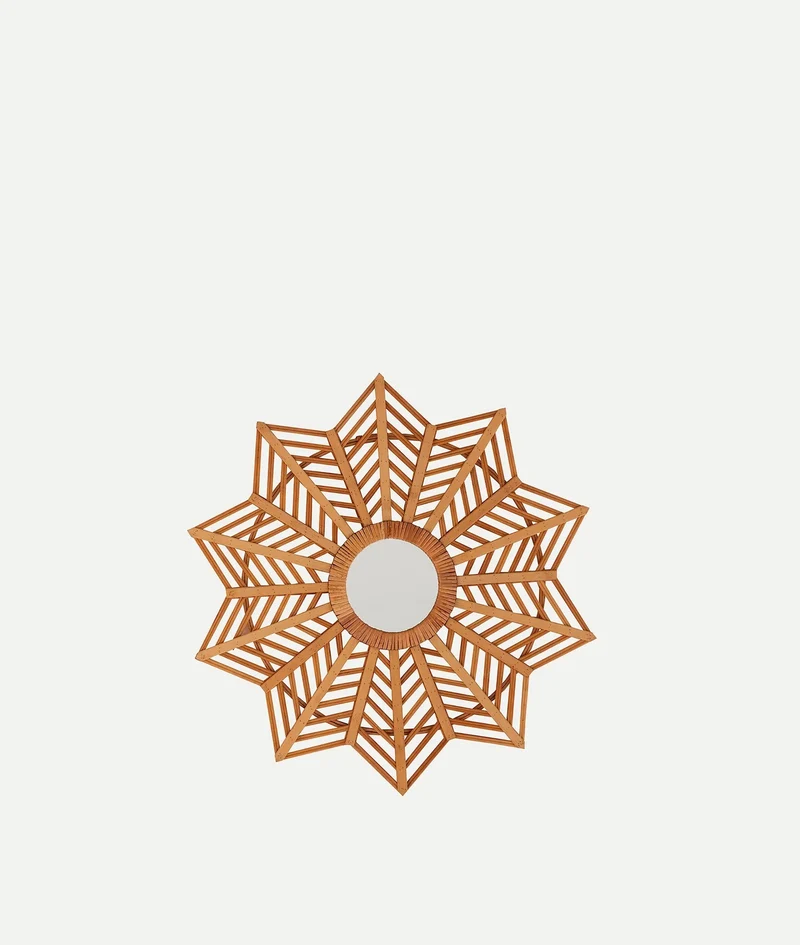 Bamboo star-shaped mirror ARTEAGA