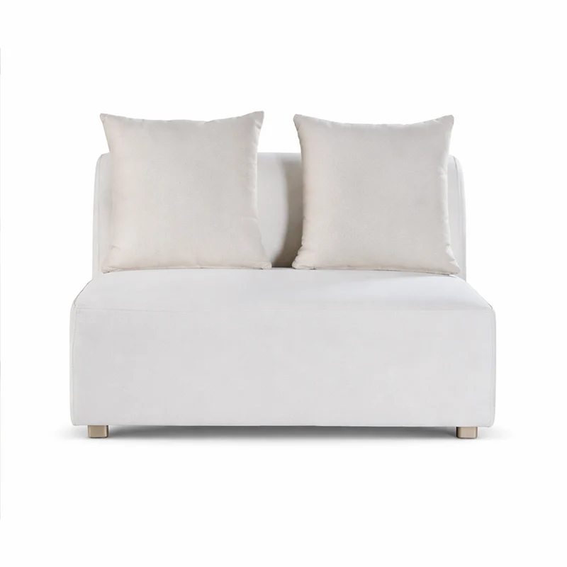Sala Funcional Torino Velvet Serena Beige, Champaña Sin Brazo