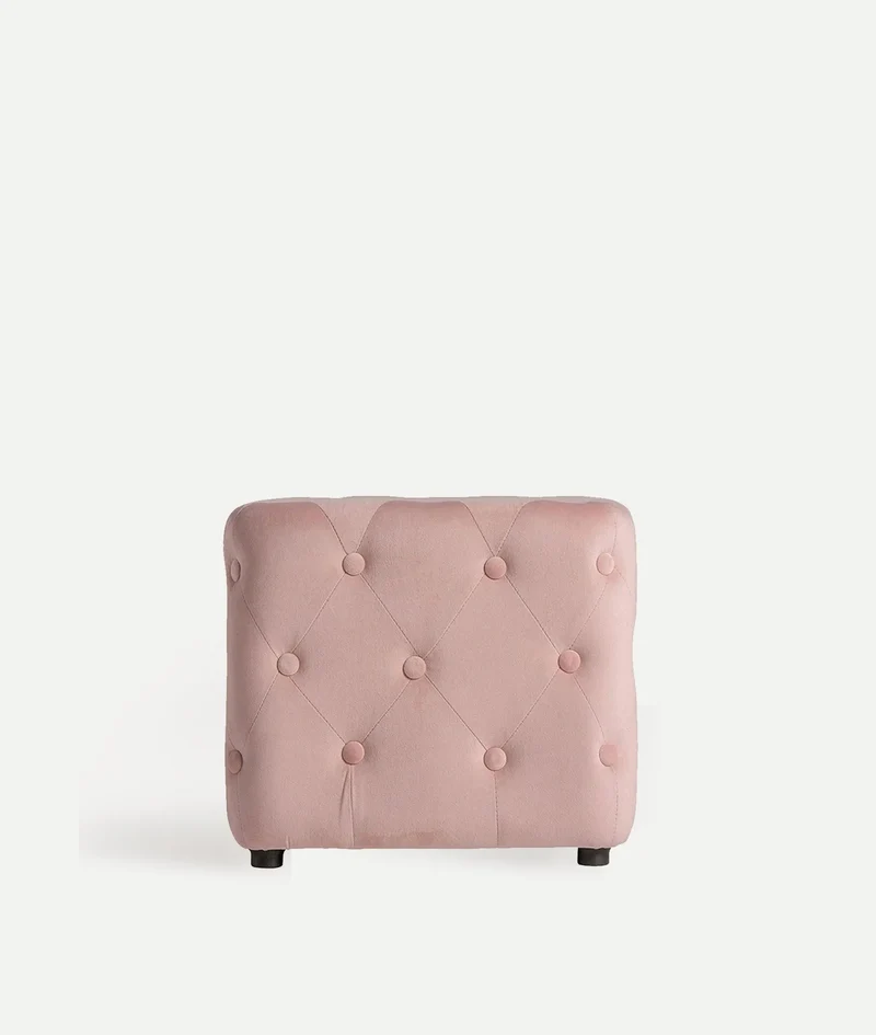 BOUGUE velvet footrest in light pink color