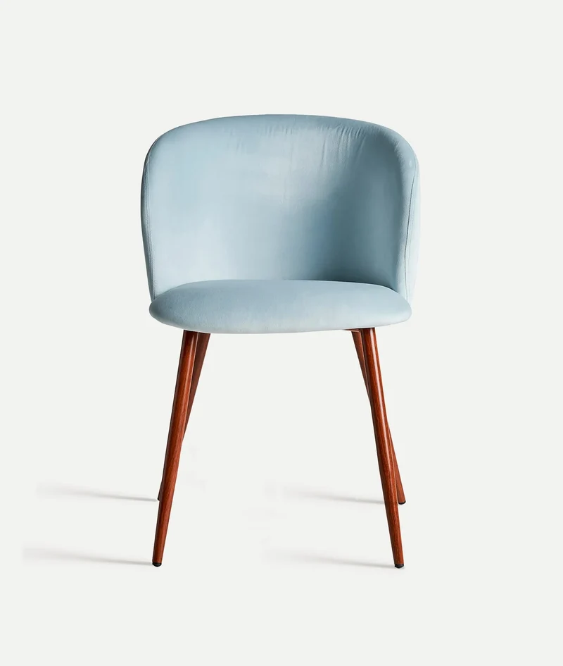 LULA chair wooden legs light blue upholstery