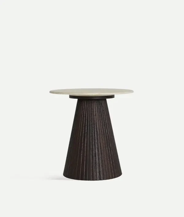 VERONA AUXILIARY TABLE in wood and synthetic marble, ideal for contemporary spaces